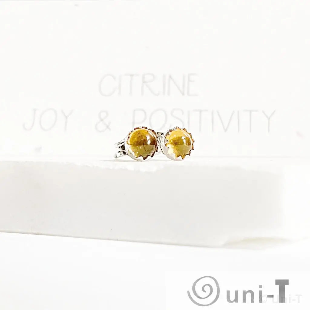 Citrine Stud Earrings, November Birthday Gemstone- November Janine Gerade