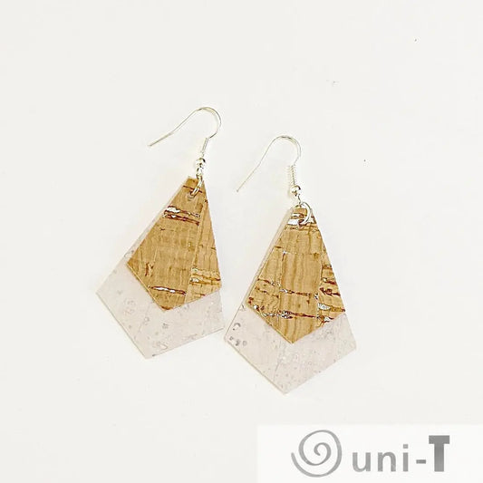 Cork Dimond Double Drop Earrings Rena Gurski