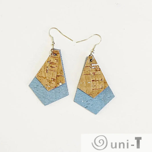 Cork Dimond Double Drop Earrings Rena Gurski