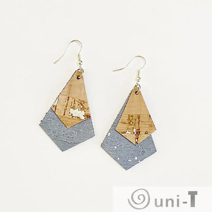 Cork Dimond Double Drop Earrings Rena Gurski