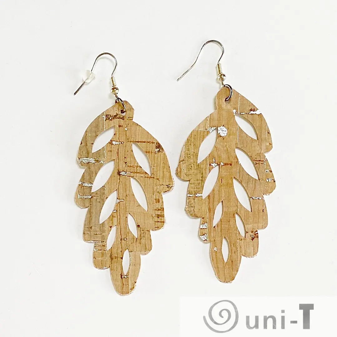 Cork Drop Leaves Earrings Rena Gurski