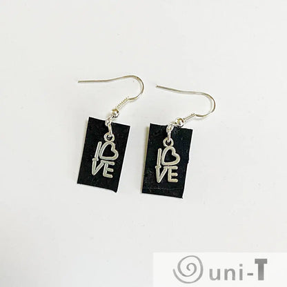 Cork Earrings with Love Charm Rena Gurski