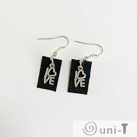 Cork Earrings with Love Charm Rena Gurski