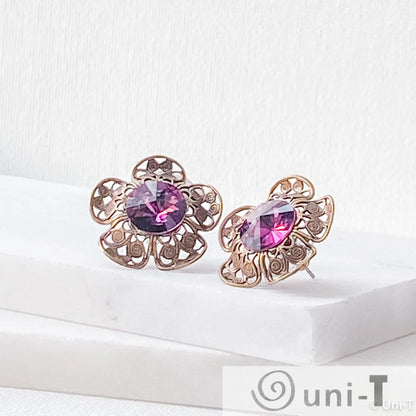 Crystal Flower Stud Earrings Lisa Trachtman