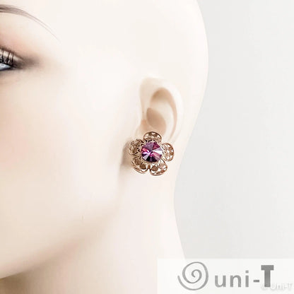 Crystal Flower Stud Earrings Lisa Trachtman