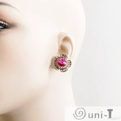 Crystal Flower Stud Earrings Lisa Trachtman