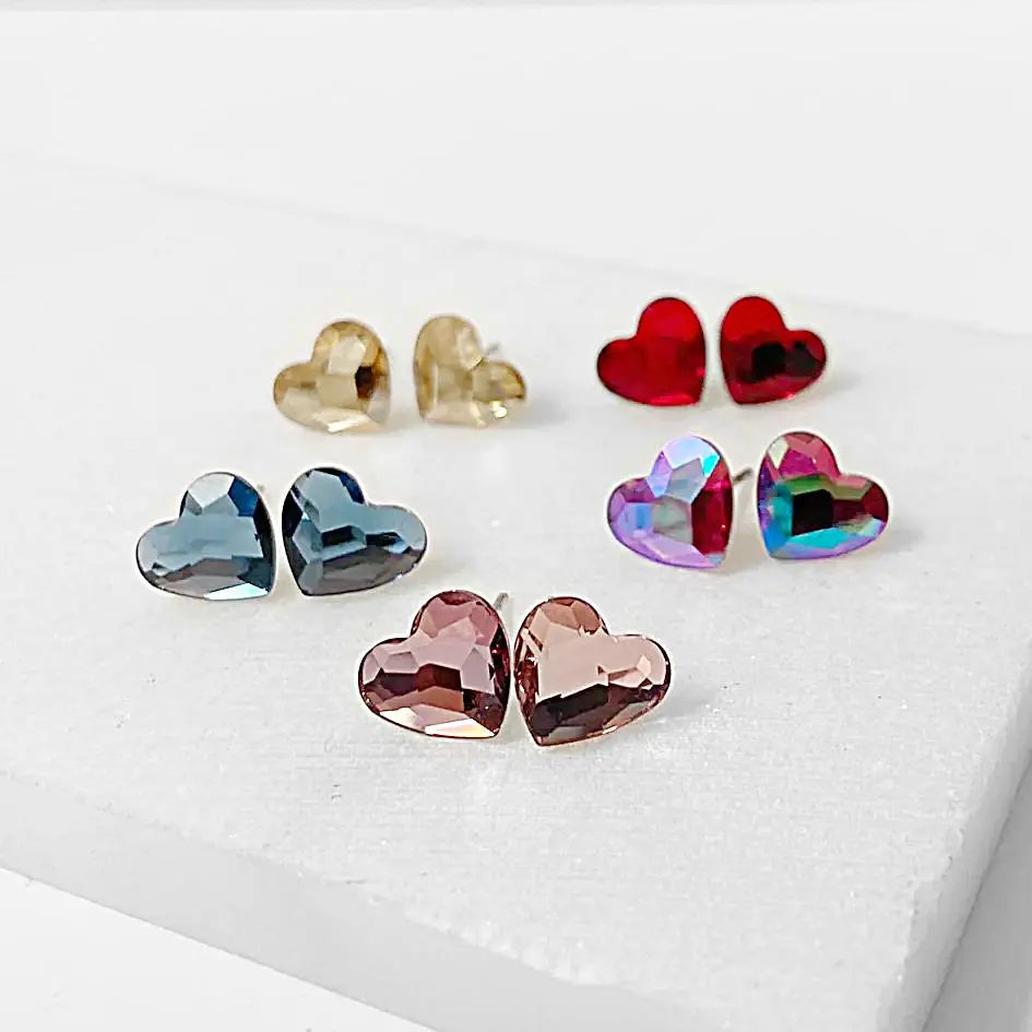 Crystal Hearts with Surgical Steel Studs Regina McGearty