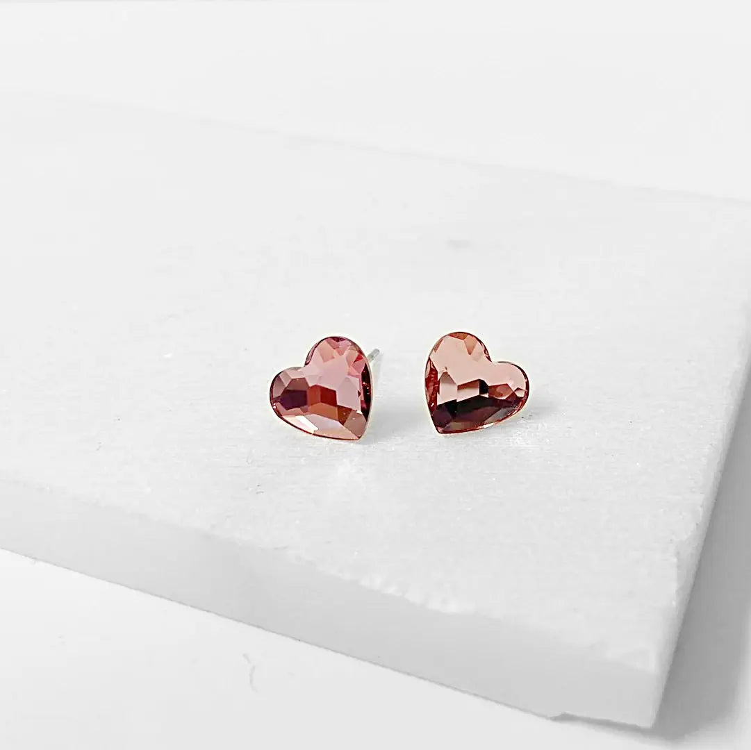 Crystal Hearts with Surgical Steel Studs Regina McGearty