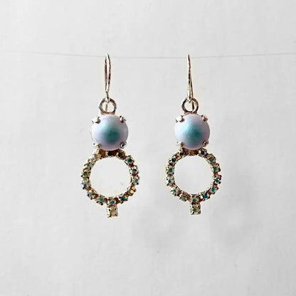 Crystal Pearl & Rhinestone Dangle Earrings Regina McGearty