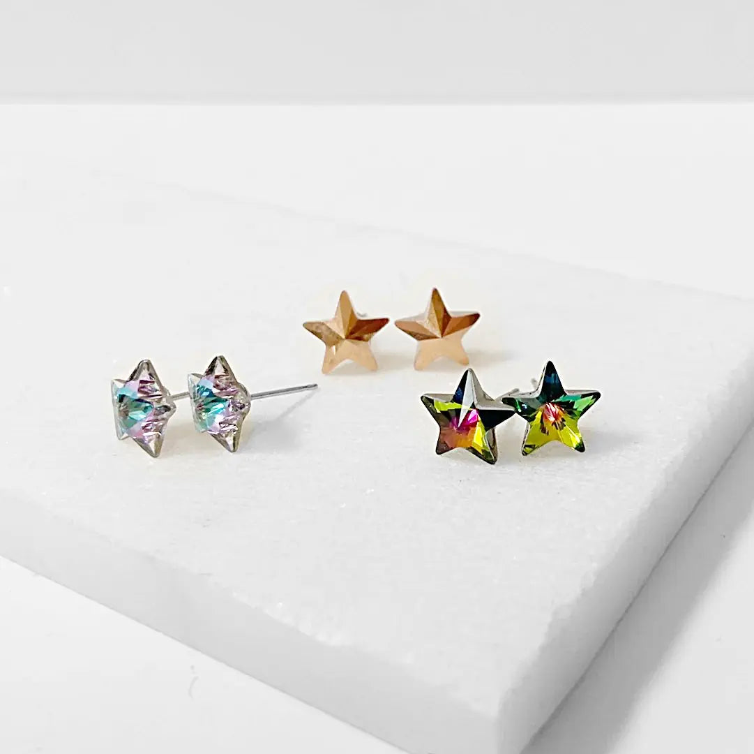 Crystal Stars with Surgical Steel Studs Regina McGearty