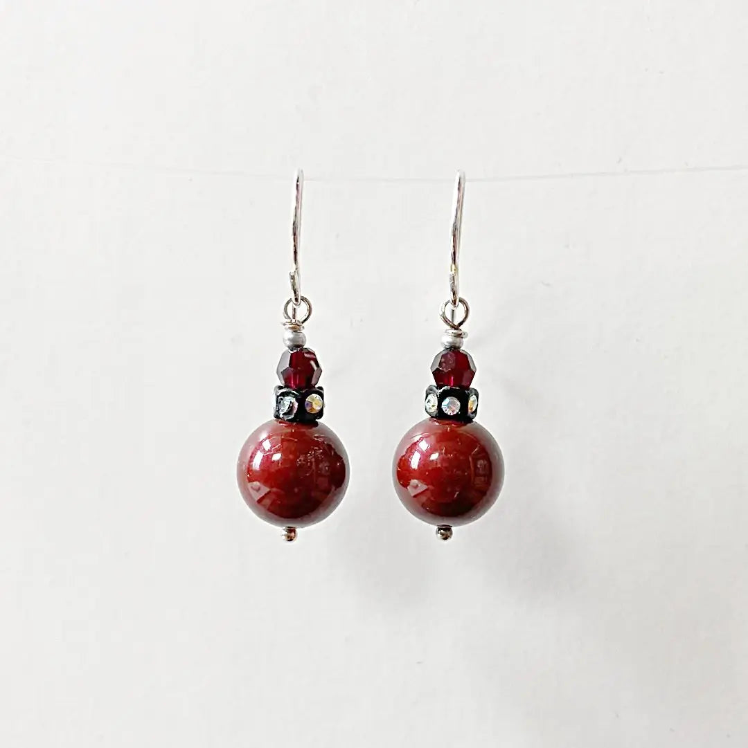 Crystal & Crystal Pearl Present Sterling Silver Earrings Regina McGearty