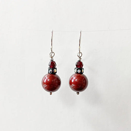 Crystal & Crystal Pearl Present Sterling Silver Earrings Regina McGearty