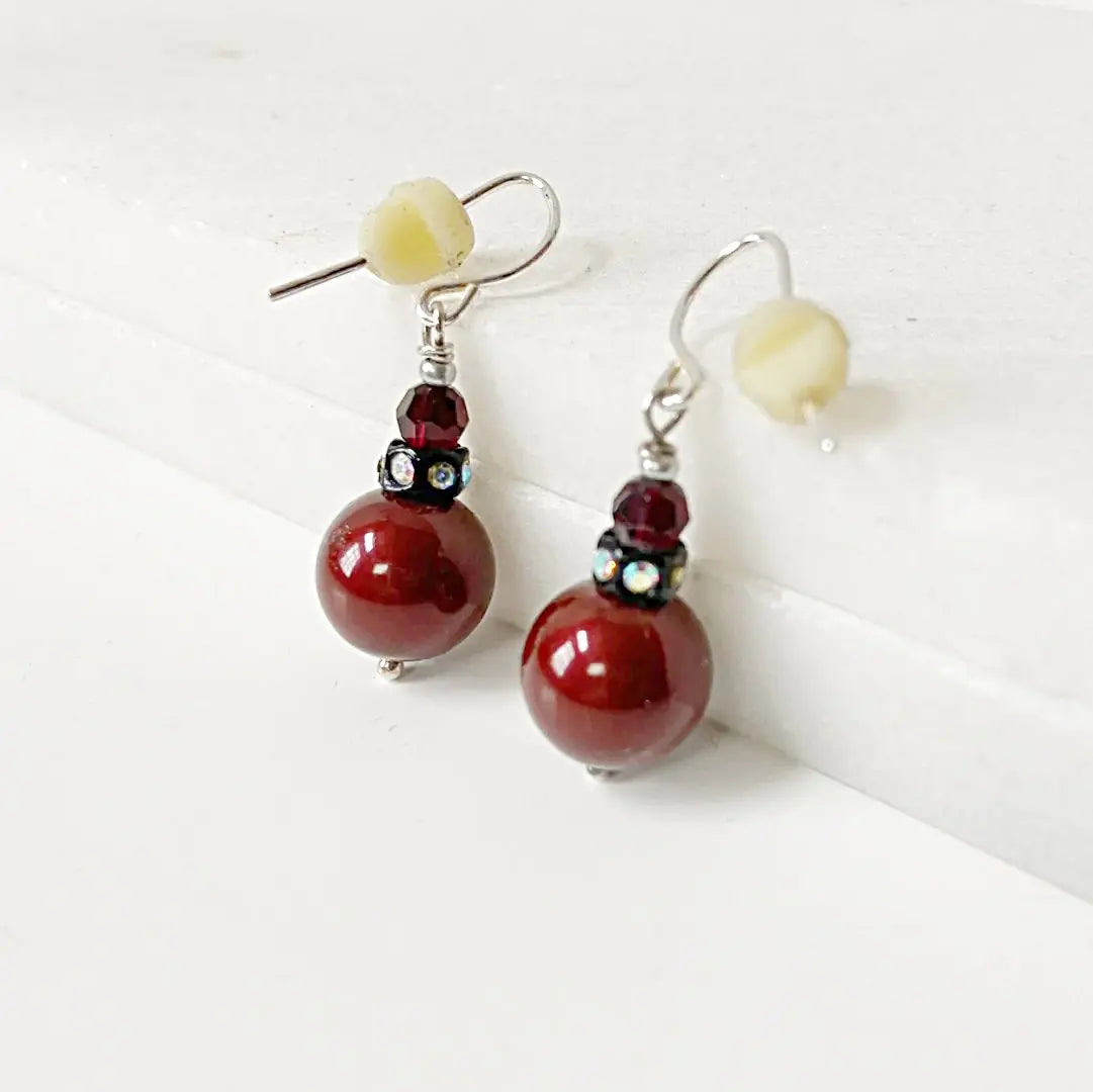 Crystal & Crystal Pearl Present Sterling Silver Earrings Regina McGearty