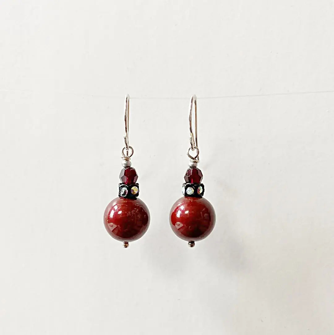 Crystal & Crystal Pearl Present Sterling Silver Earrings Regina McGearty