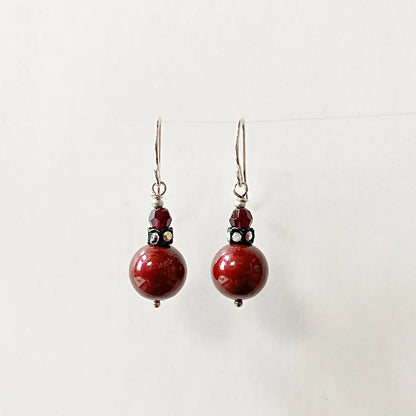 Crystal & Crystal Pearl Present Sterling Silver Earrings Regina McGearty