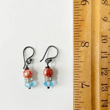 Crystal & Faceted Pearl Present Sterling Silver Earrings Regina McGearty