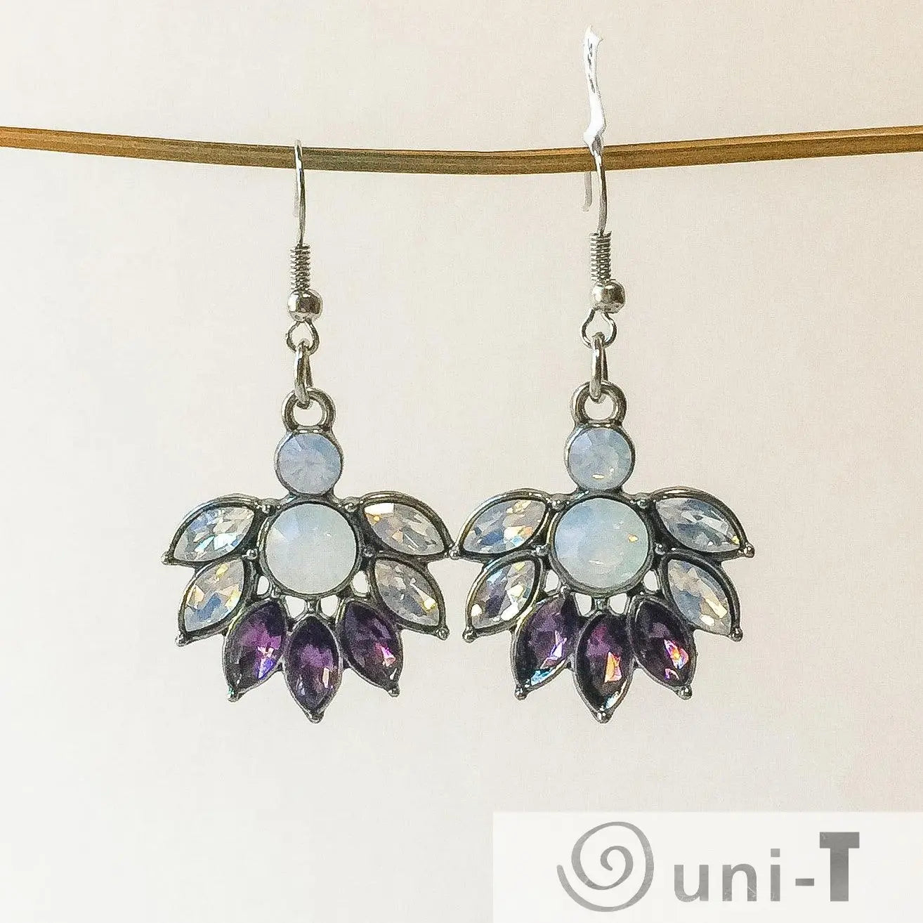 Crystal and Opalite Dangle Earrings Lisa Trachtman