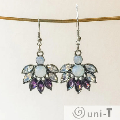 Crystal and Opalite Dangle Earrings Lisa Trachtman