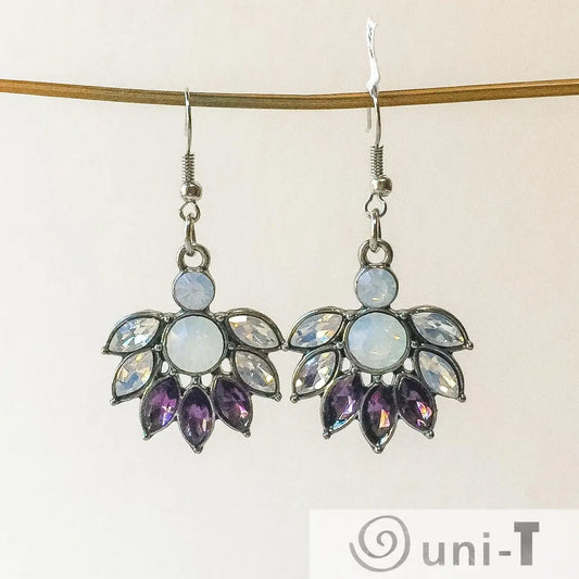 Crystal and Opalite Dangle Earrings Lisa Trachtman