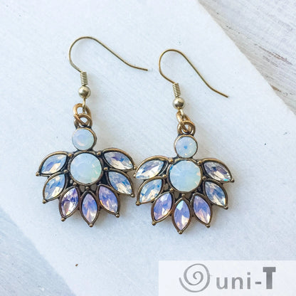 Crystal and Opalite Dangle Earrings Lisa Trachtman