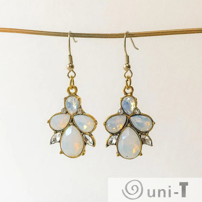 Crystal and Opalite Dangle Earrings Lisa Trachtman
