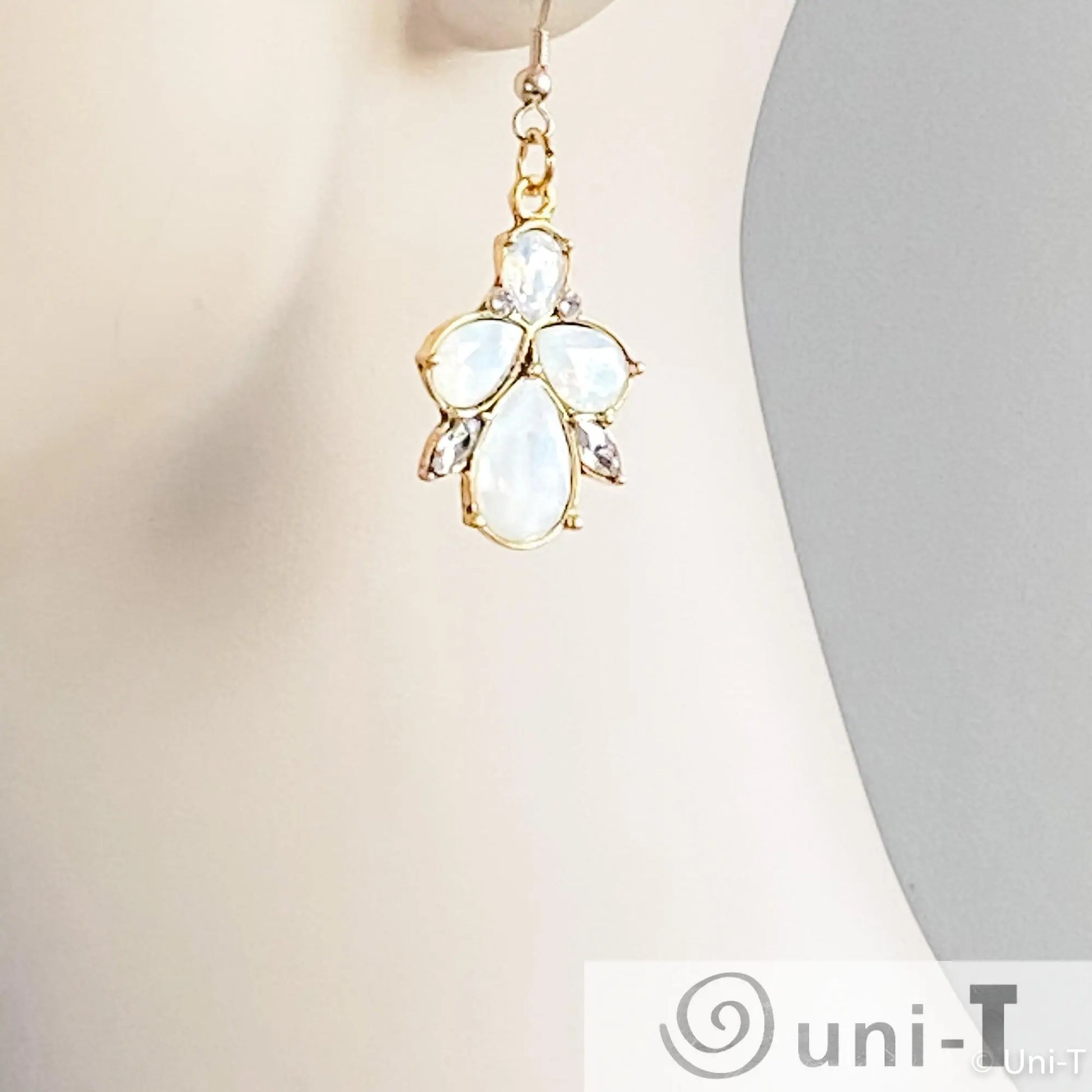 Crystal and Opalite Dangle Earrings Lisa Trachtman