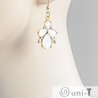 Crystal and Opalite Dangle Earrings Lisa Trachtman