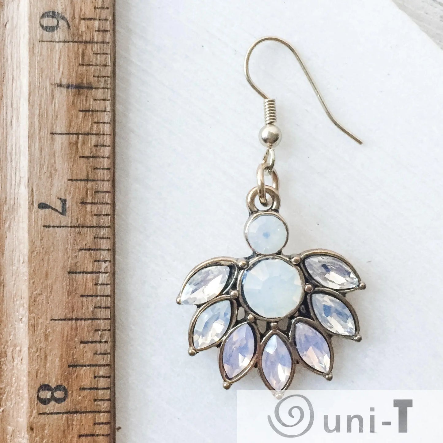 Crystal and Opalite Dangle Earrings Lisa Trachtman