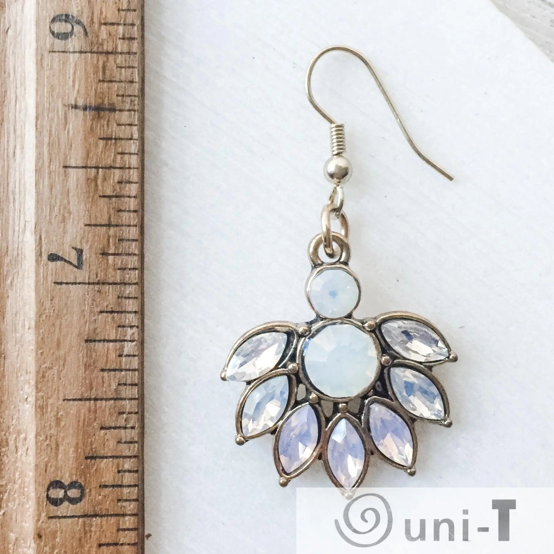 Crystal and Opalite Dangle Earrings Lisa Trachtman