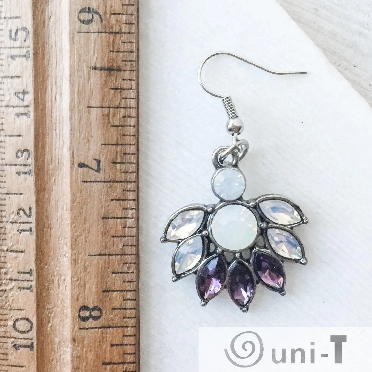 Crystal and Opalite Dangle Earrings Lisa Trachtman