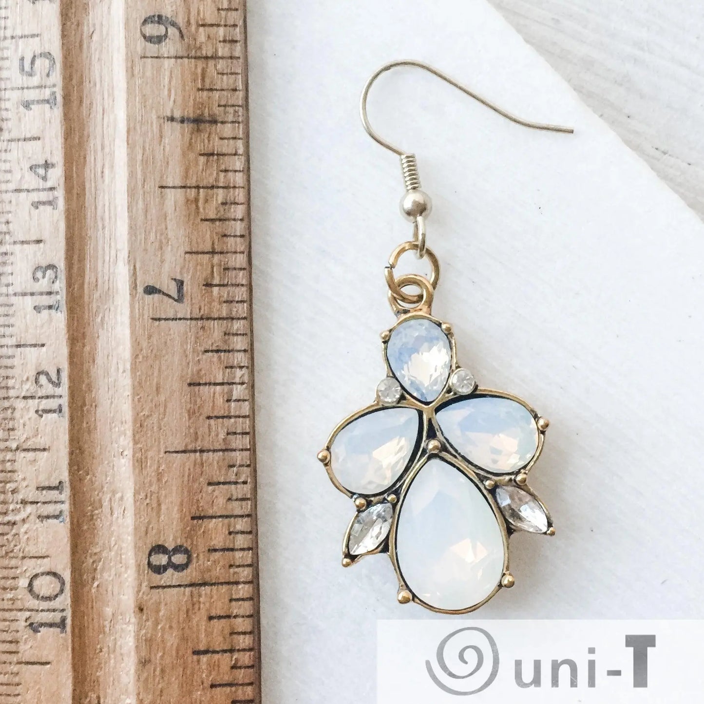 Crystal and Opalite Dangle Earrings Lisa Trachtman