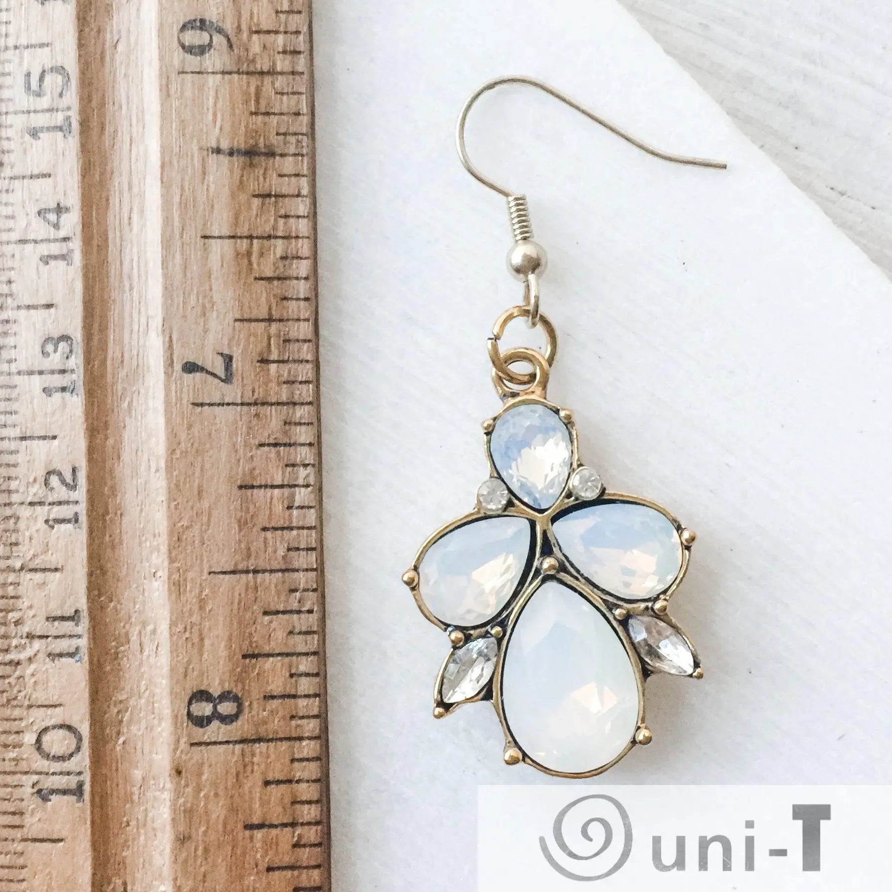 Crystal and Opalite Dangle Earrings Lisa Trachtman