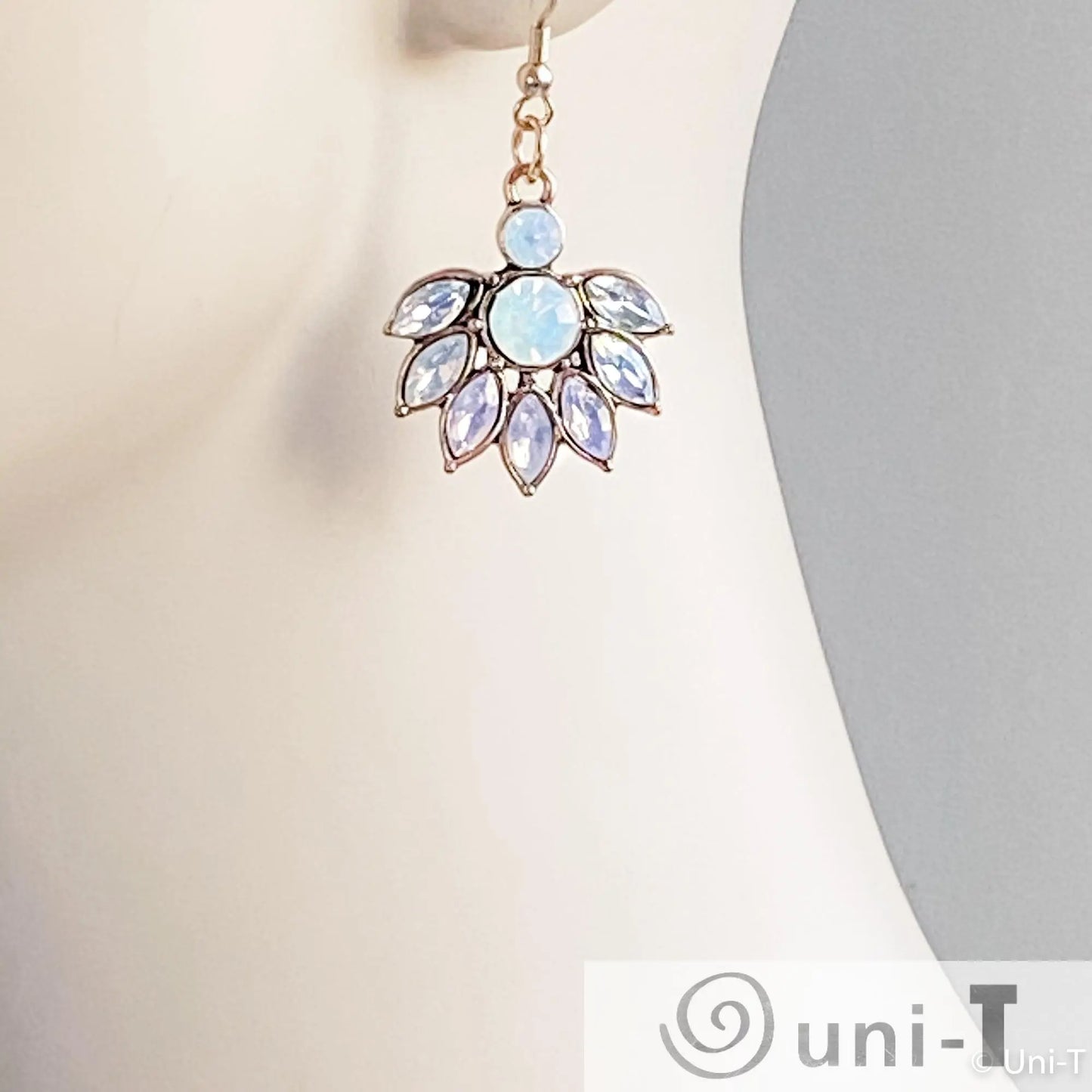 Crystal and Opalite Dangle Earrings Lisa Trachtman