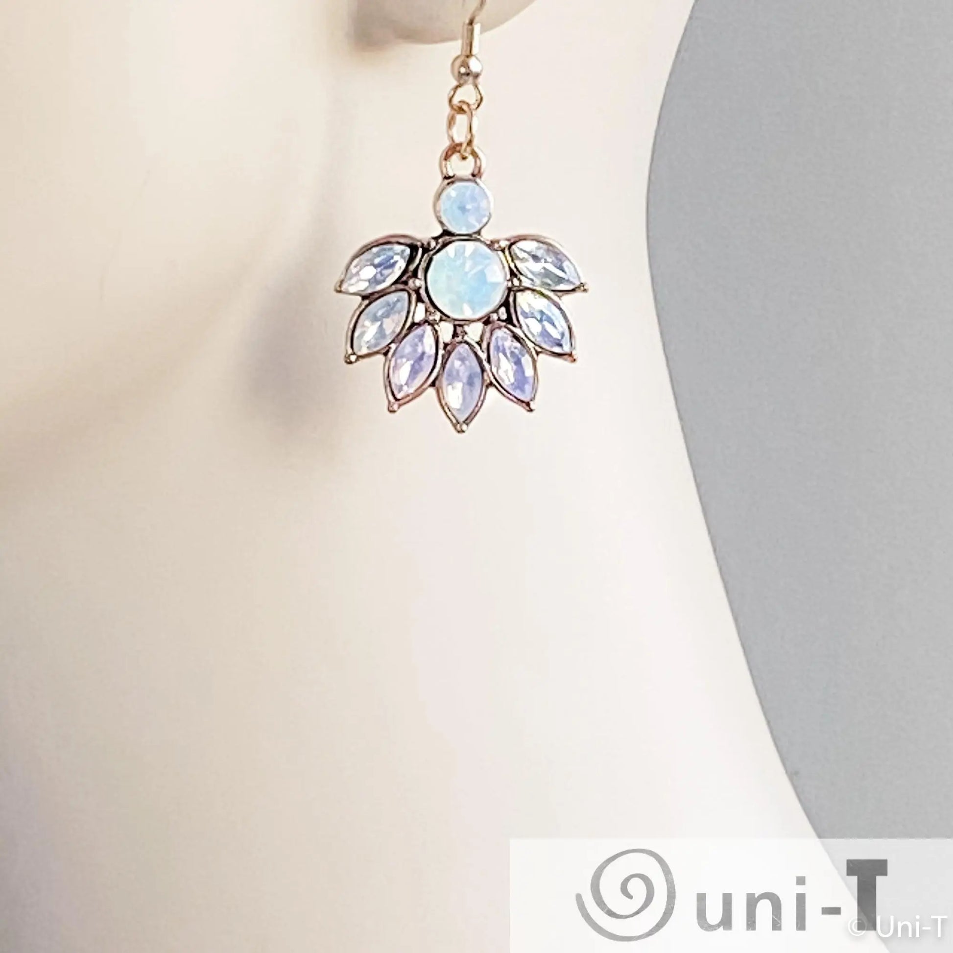 Crystal and Opalite Dangle Earrings Lisa Trachtman