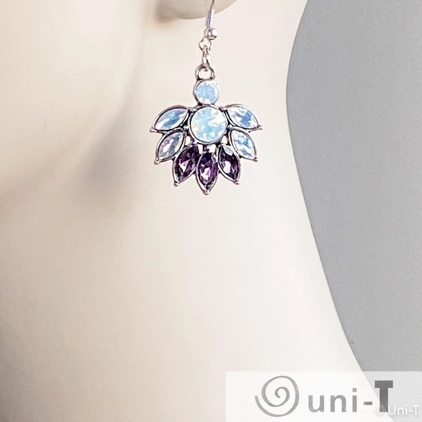 Crystal and Opalite Dangle Earrings Lisa Trachtman