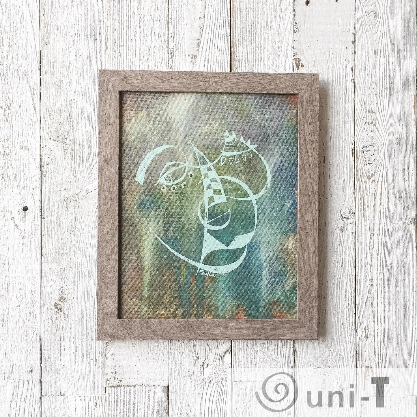 Cubism Face Art - Original Framed Painting 8X10 Eujin Kim Neilan