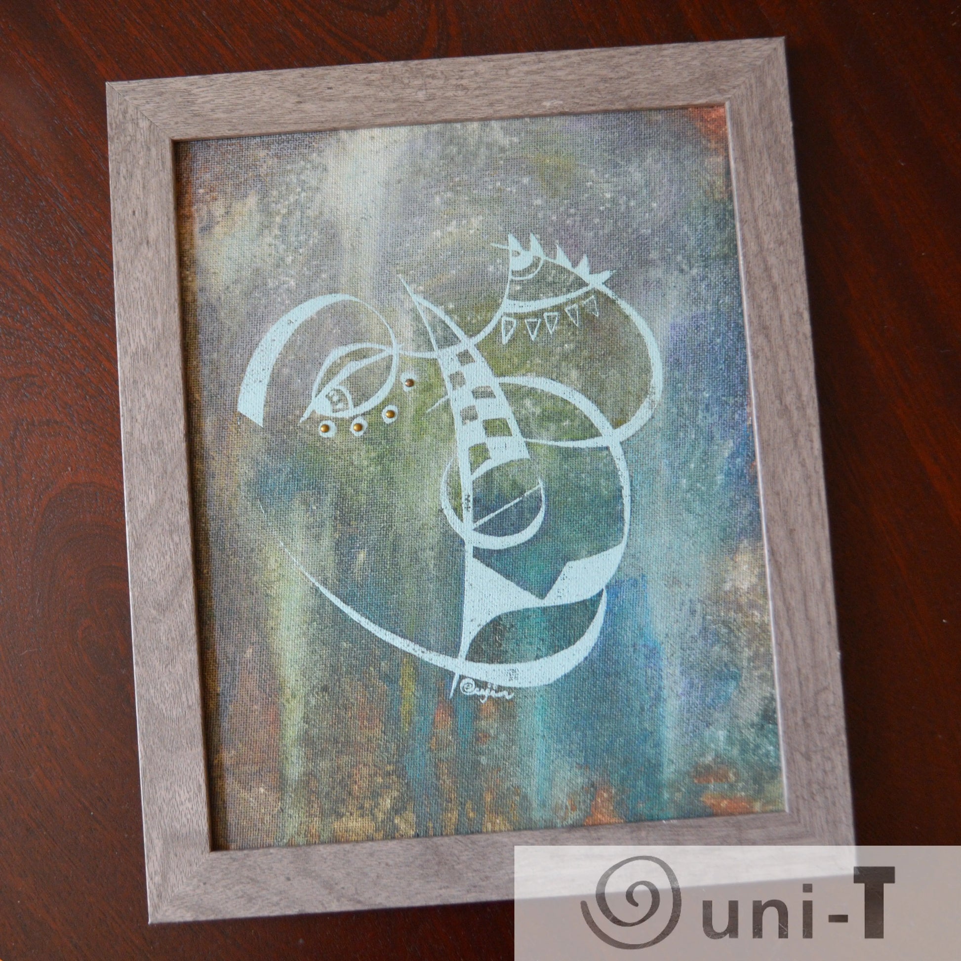 Cubism Face Art - Original Framed Painting 8X10 Eujin Kim Neilan