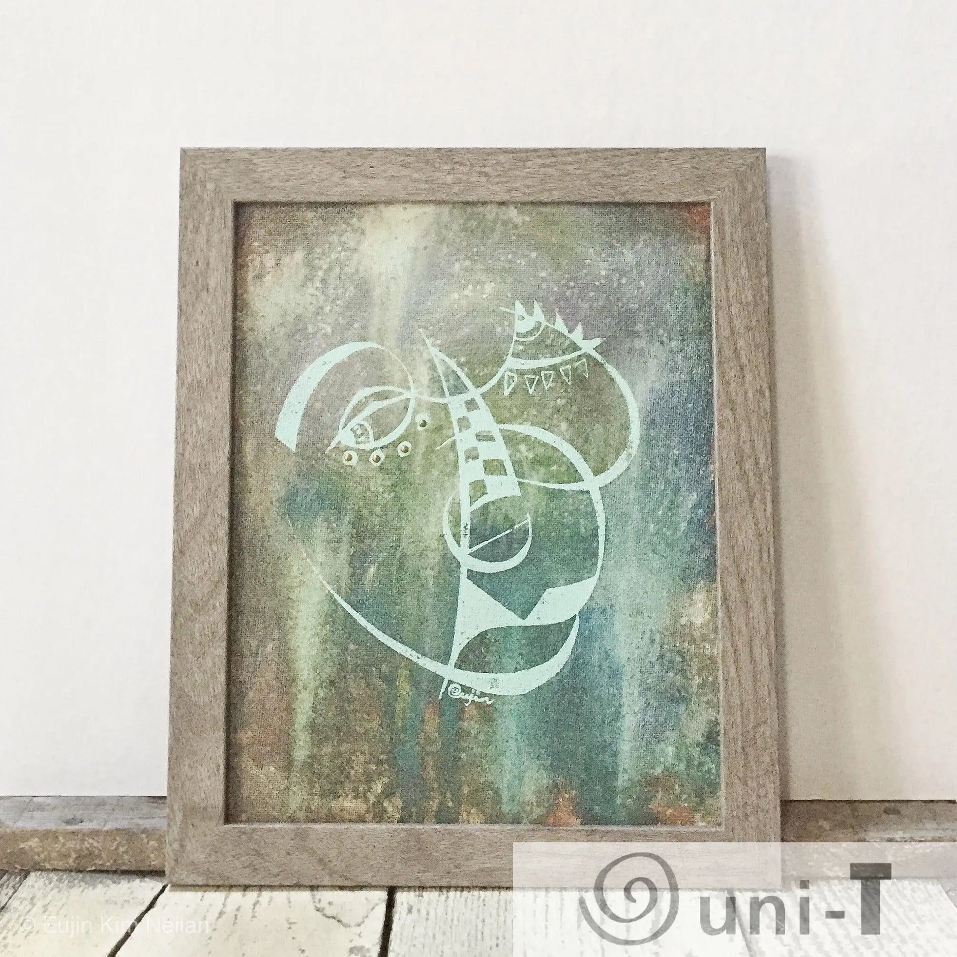 Cubism Face Art - Original Framed Painting 8X10 Eujin Kim Neilan