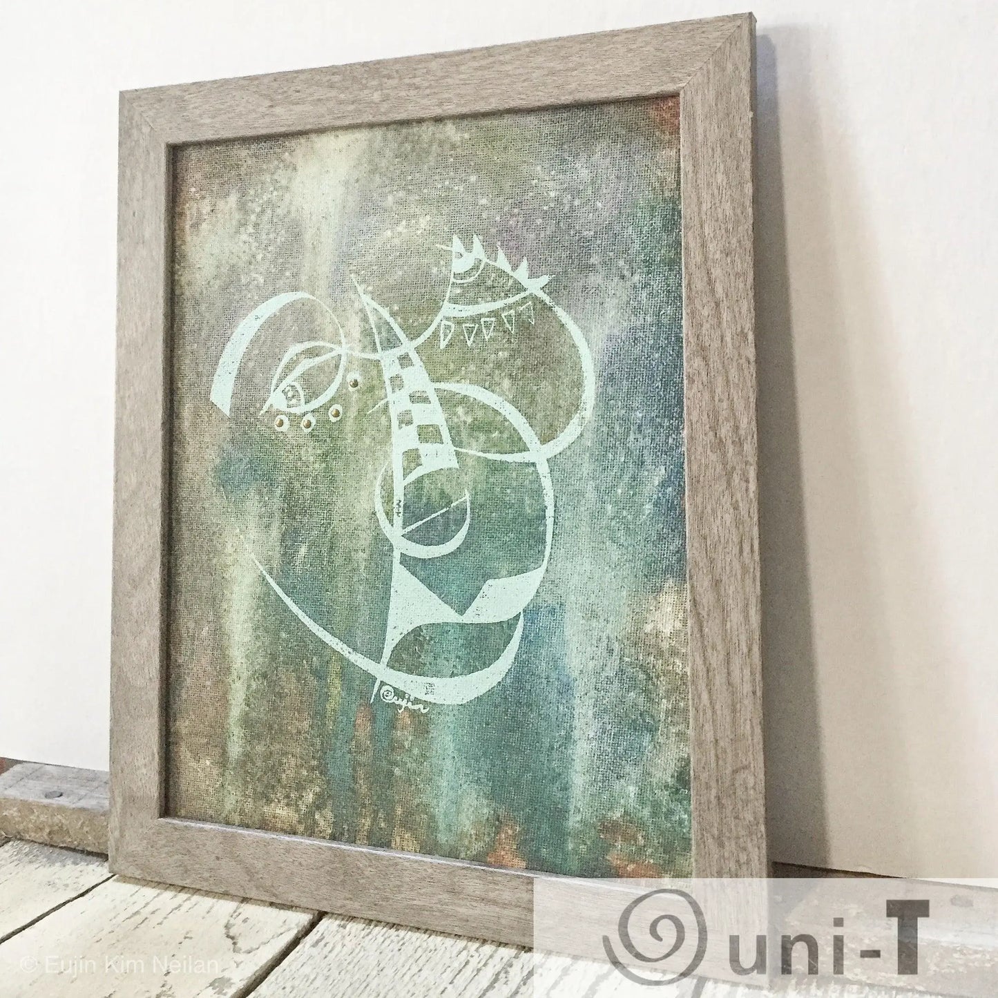 Cubism Face Art - Original Framed Painting 8X10 Eujin Kim Neilan