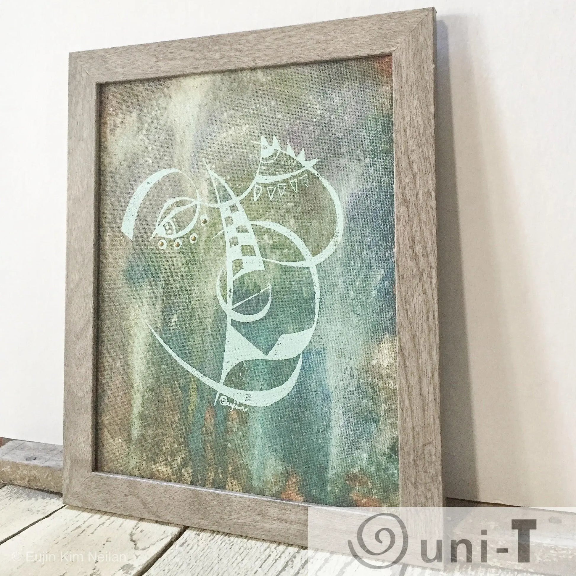 Cubism Face Art - Original Framed Painting 8X10 Eujin Kim Neilan