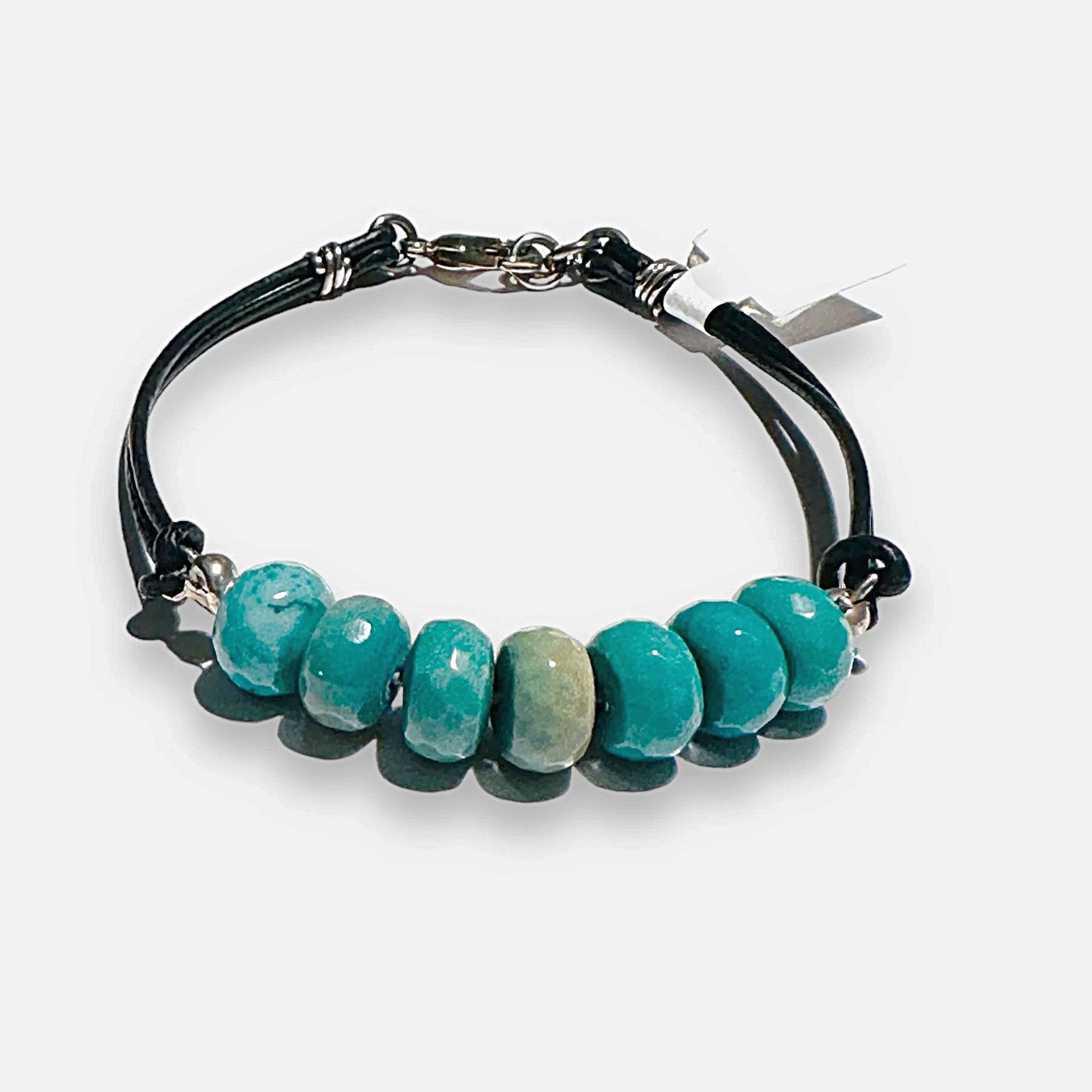 Turquoise Leather Bracelet -Uni-T Janine Gerade