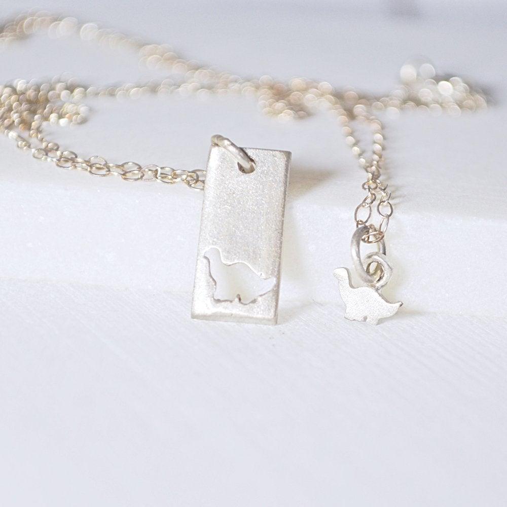 Mother Daughter Necklace Set, Sterling Silver Charm Necklaces Uni-T