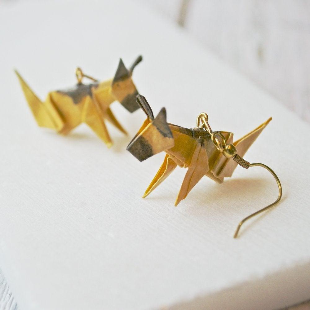 Origami Dog Earrings - German Shepherd Uni-T