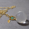 Crystal Ball Necklace with Feather &amp; Turquoise Bead Uni-T