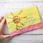 Art Pouches, Hand Painted Mixed Media Zipper Pouch Uni-T