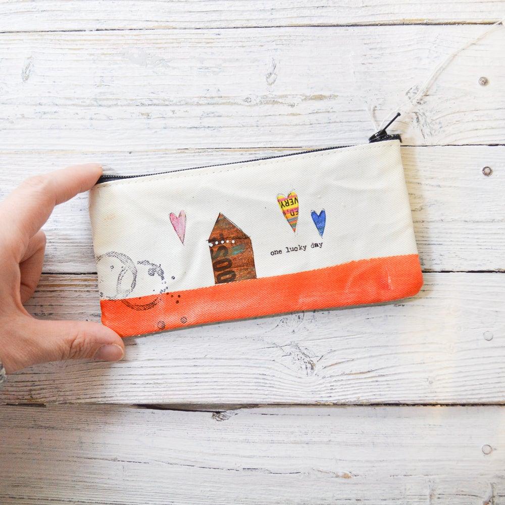 Pencil Pouches, Hand Painted Mixed Media Zipper Pouch Uni-T