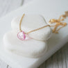 Pink Topaz Gemstone &amp; Gold Fill Necklace Uni-T