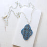 Boho Vintage Lucite Charm Necklace in Hand Wrapped Beaded Chain Uni-T