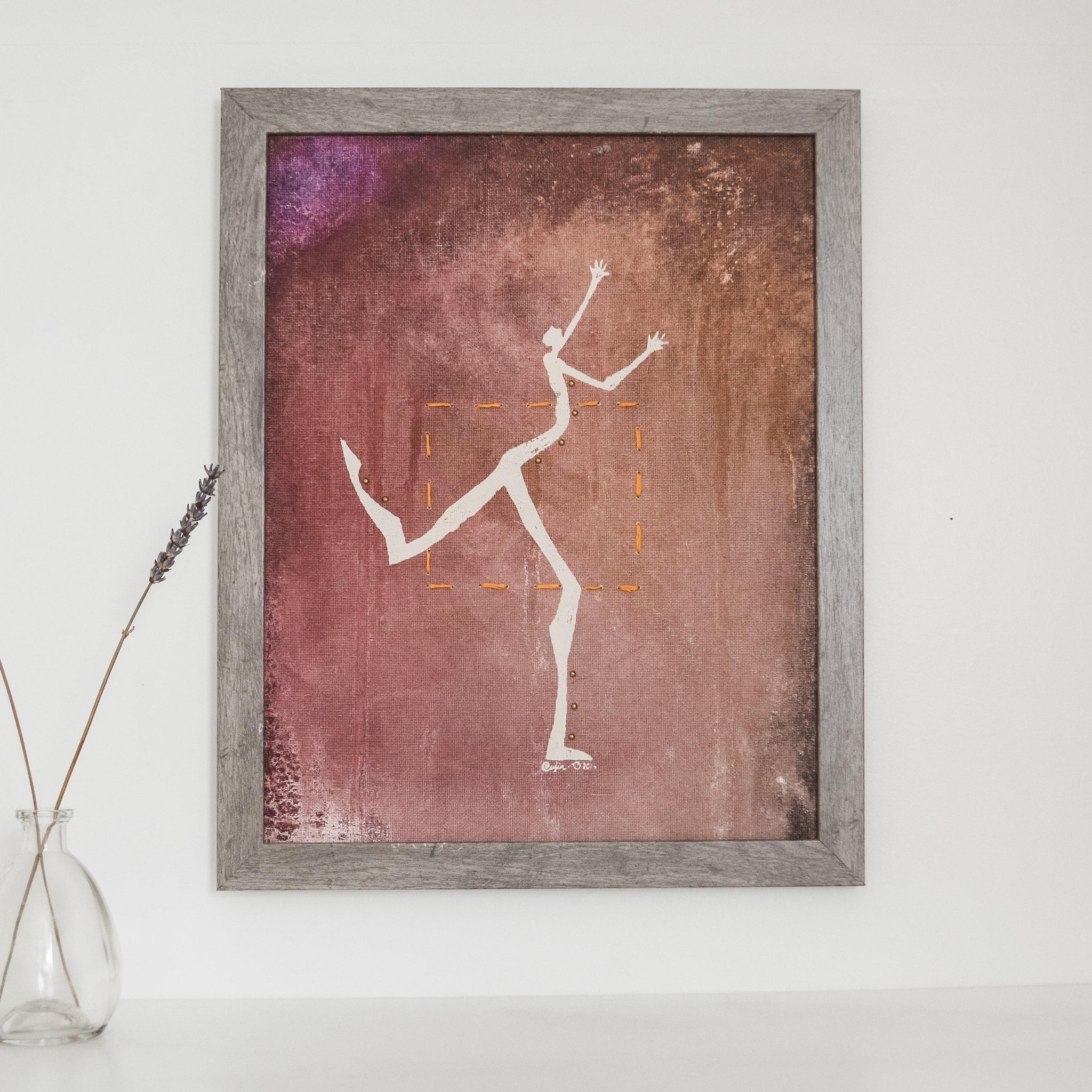 Original Framed Painting 11 X 14 - Dancing Outside the Box Uni-T
