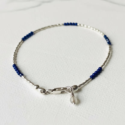 Dainty Gemstone Bracelet, Gemstone Bead Chain, Watermelon Tourmaline Gemstone Bracelet- Janine Gerade